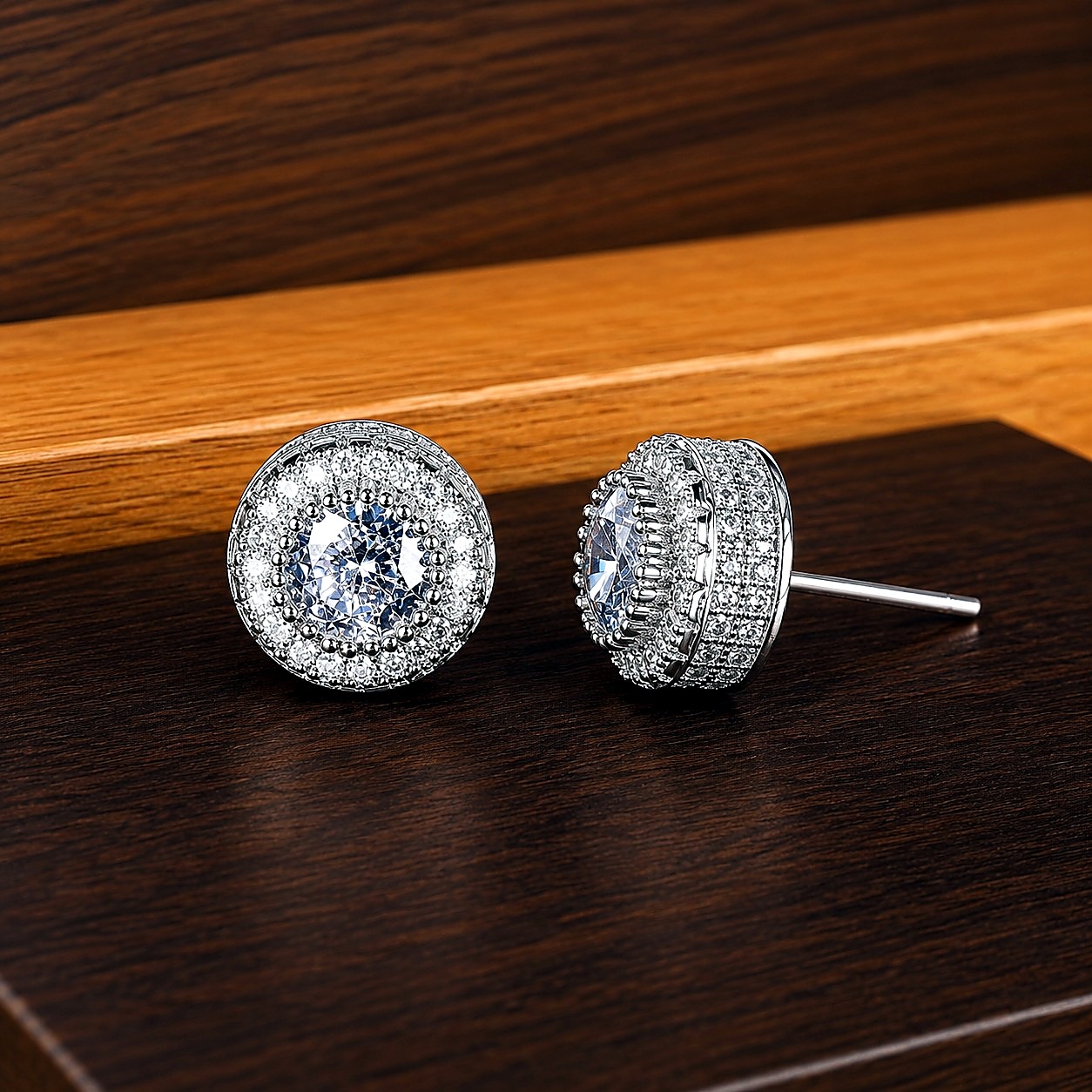Aretes Bola Pave Plateada