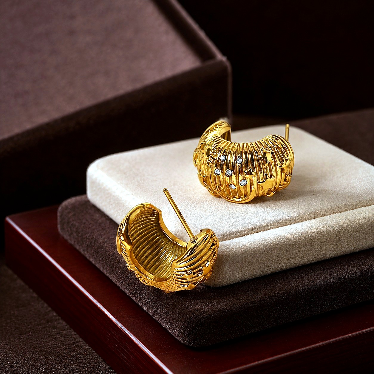 Aretes Aro Grueso Dorado
