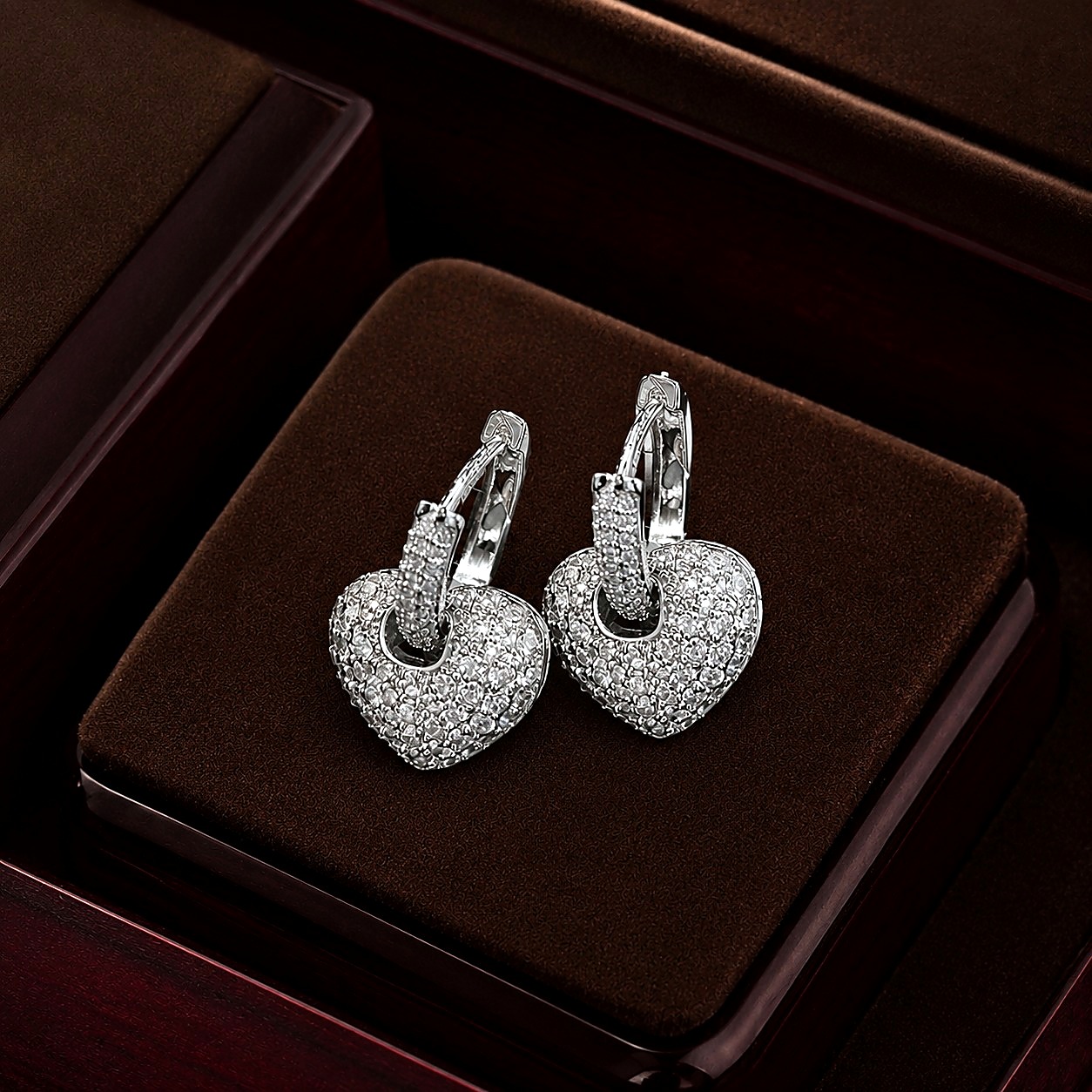 Aretes Corazon Aro Plateado