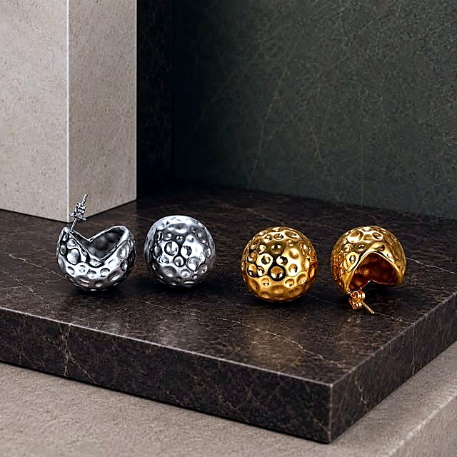 Aretes Luna Texturizada