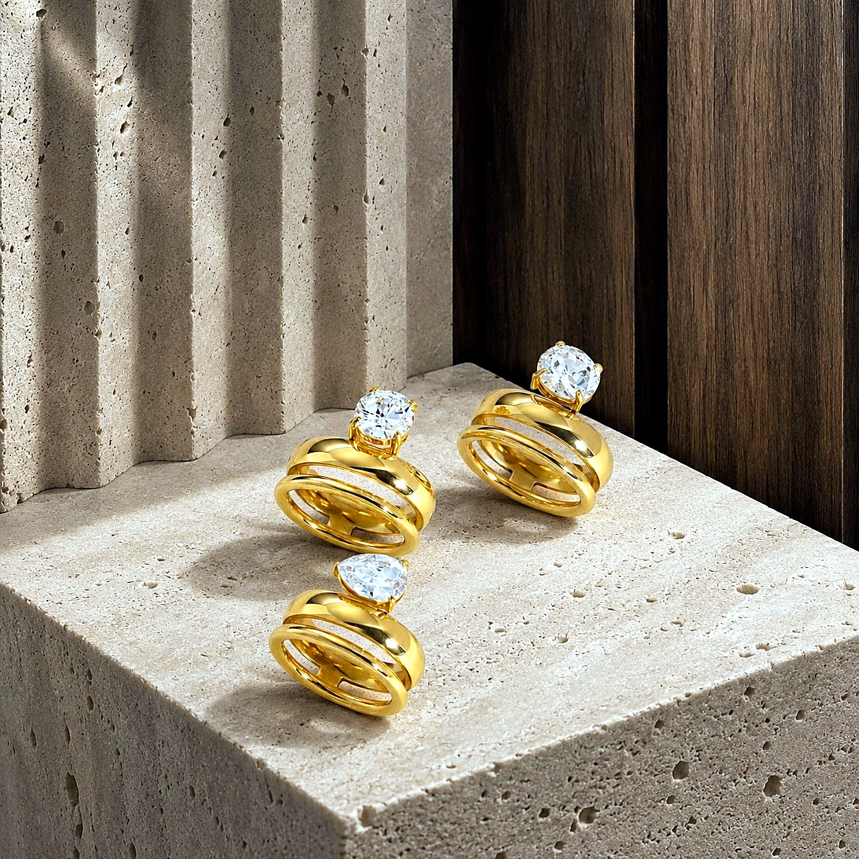 Aretes Gota Triple Verde