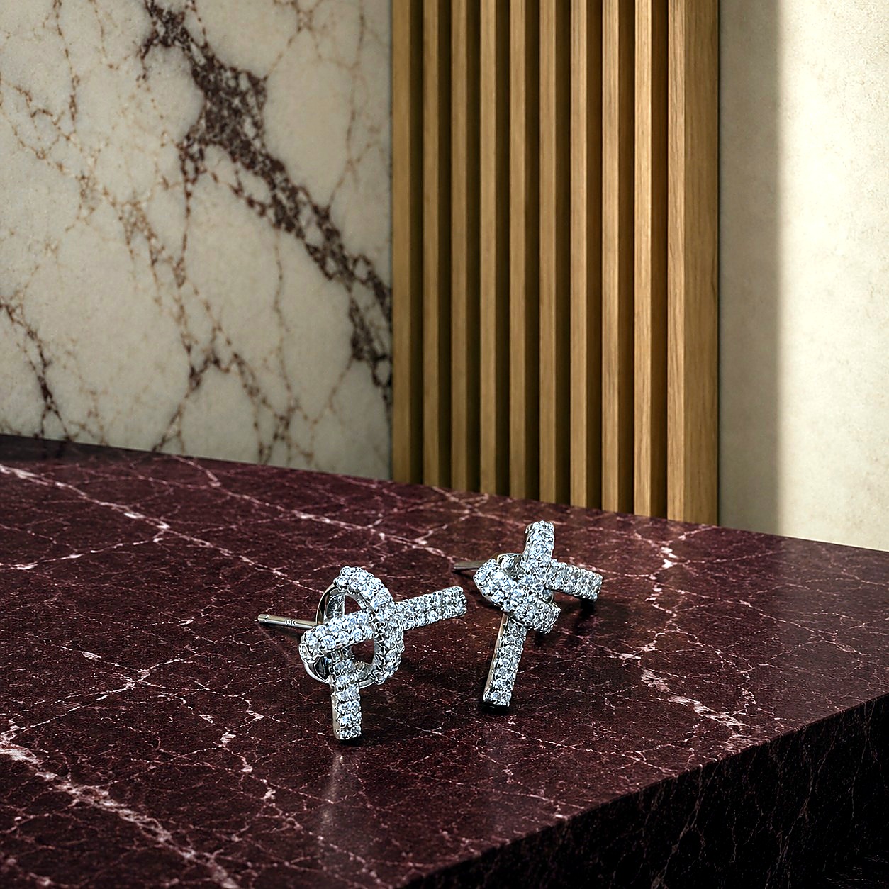Aretes Stud Escalonado Zirconia