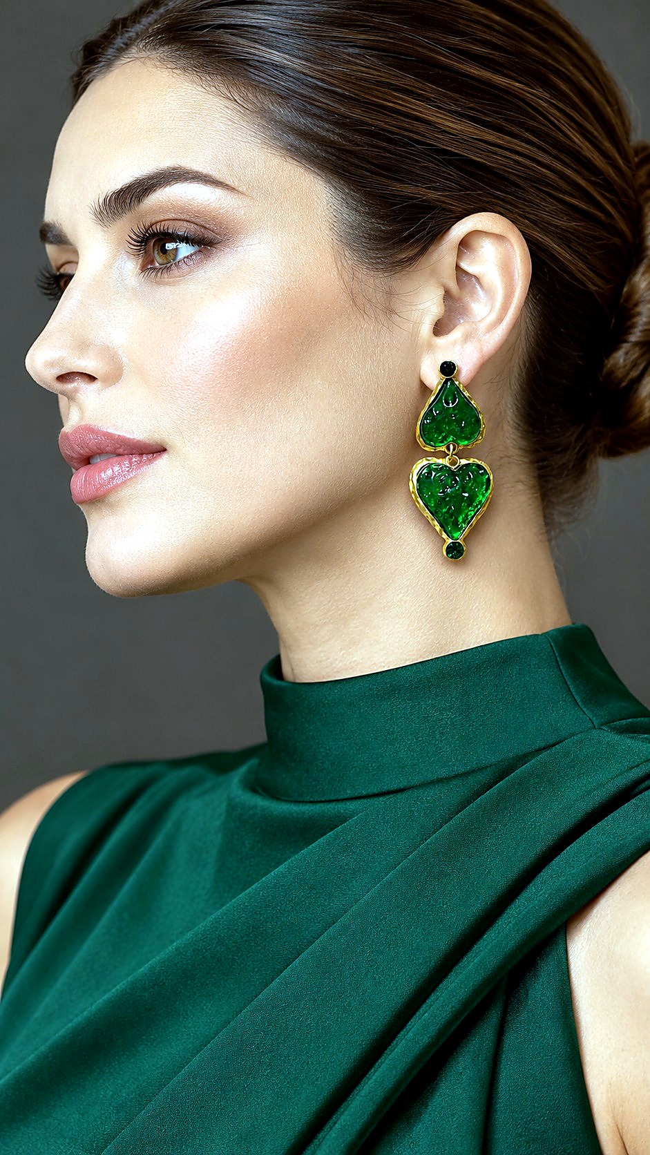 Aretes Abanico Acanalado Dorado